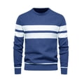 thumbnail image 1 of Innerwin Chandail Manches Longues Homme chandail-Over Hauts Usage Quotidien Col Rond Ample Tricoté Chandails Bleu Foncé m, 1 of 2