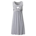 thumbnail image 2 of Jacenvly New Womens Summer Dresses Fashion Stripe Breast-Feeding Pregnant Patchwork Woman Nursing Dress Sleeveless Round-Neck Quick Drying Trendy Formal Dresses for Women 2024 Gray, 2 of 5