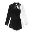 thumbnail image 6 of inhzoy Women's Figure Skating Dress Shiny Long Sleeve Ice Roller Skating Dance Dresses Leotards Black XXL, 6 of 7