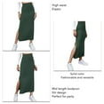 thumbnail image 1 of Slit Long Skirt, Bodycon Long Skirt Solid Color Elastic Easy Matching  For Vacation Green,Red,Brownness,Brown,Black, 1 of 6