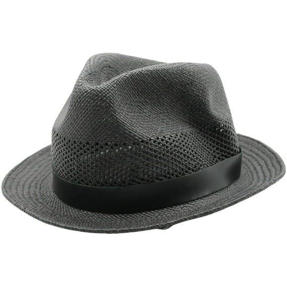 Paul Smith Men's Black Perforated Toquilla Palm Panam Hat Panama - S