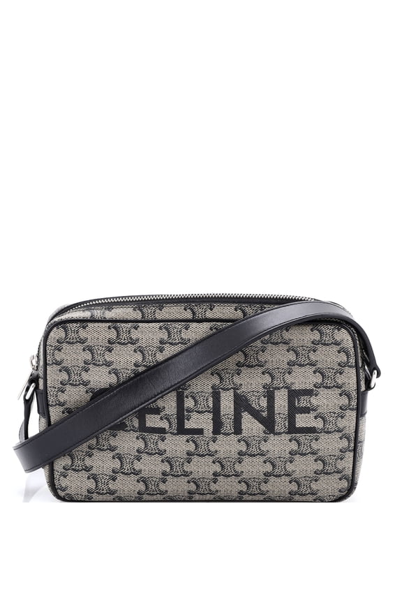 Pre-Owned Logo Messenger Bag Triomphe Coated Canvas Medium By Rebag