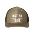 thumbnail image 1 of Love My Tribe, Tribe Hat, Snapback, Love My Tribe Hat, Mom Cap, Dad Cap, Tribe, Trucker Hat, 10 Different Colors, Gift For Her, White text, Loden/Black, 1 of 1