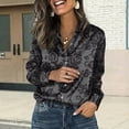 thumbnail image 6 of Aoiroe Button Down Shirts for Women,Women Tunic Tops Long Sleeve Work Office Silky Blouse Top Womens Long Sleeve T Shirts Loose Fit Work Blouses Dressy Tops for Women Black 4XL, 6 of 9