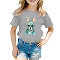thumbnail image 1 of MIASHUI Boys Girls Easter Shirts Bunny Short Sleeve Tee Funny Rabbit Graphic T Shirts,Grey,4-5 Years, 1 of 3