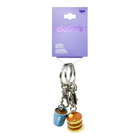 Claire's Girls' Pancakes and Coffee Best Friends Plastic Keychains, 2-Pack