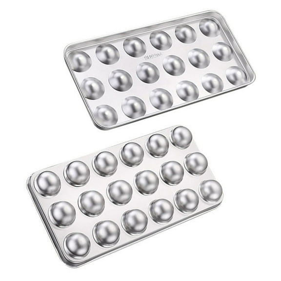 HAMPPLIES 1Set Small Ball Ice Cube Tray Practical Ice Mold Silver 304 Stainless Steel For Drinks And Desserts