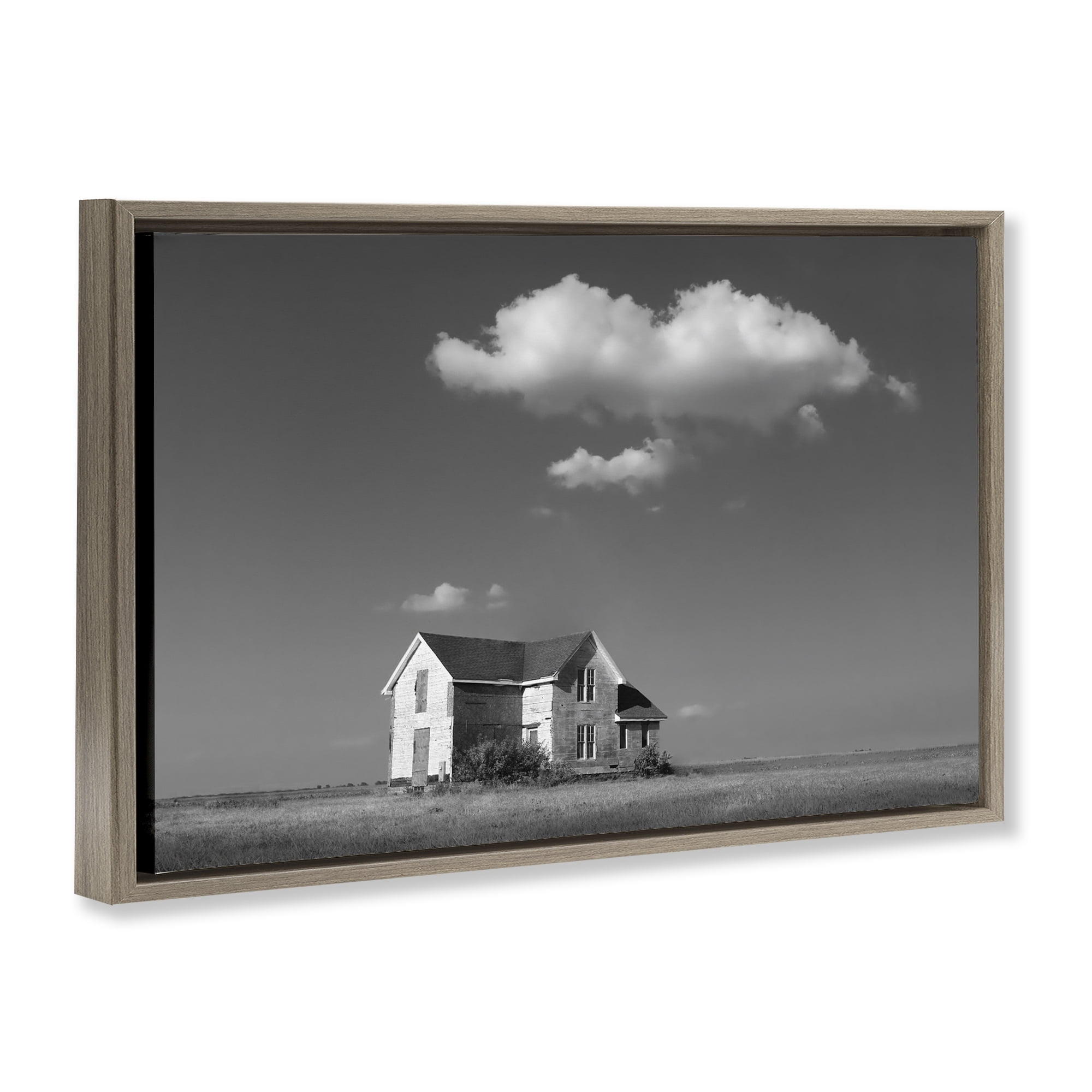 Stupell Industries Solitary Erstwhile Cottage Brown Framed Floater Canvas Wall Art, design by Steve Toole