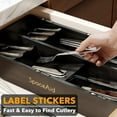 thumbnail image 5 of SpaceAid Bamboo Silverware Drawer Organizer with Labels, 15.6"L x 8"W x 2.4"H, Black, 5 of 7