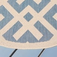 thumbnail image 4 of Safavieh Courtyard Alvin Geometric Indoor/Outdoor Area Rug, Blue/Bone, 6'7" x 6'7" Round, 4 of 9
