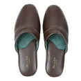 thumbnail image 1 of Pamir Men's Genuine Leather Scuff Slippers with Memory Foam Insole and Leather Outsole Size US 13 M Brown, 1 of 9