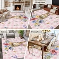 thumbnail image 5 of Bunny Easter Area Rugs 6'x9', Washable Small Throw Rugs for Kitchen Dining room, Pink Plaid Spring Floral Pastoral Indoor Outdoor Rug Non-Slip Low Pile Carpet Runner Reversible Floor Mats, 5 of 8