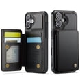 thumbnail image 2 of Funda para iPhone 17 con tarjetero, funda tipo cartera para hombre y mujer con bloqueo RFID, cierre magnético de cuero resistente a prueba de golpes para iPhone 17, 2 of 10