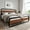 Brown, Walnut, variant on Amolife Queen Size Bed Frame with Rounded-Edge Headboard and Footboard, Sturdy Construction, No Box Spring Required, Brown