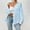 Blue, variant on AXXD Basic Summer Tops for Women 2024 2024 Trendy Casual Long Sleeve Pocket Turndown Collar Button Shirt Tops