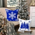 thumbnail image 6 of 20x20 Blue Christmas Pillow Covers Set of 4, Christmas Decorations Pillowcase, Winter Decorative Pillow Case, Merry Christmas Tree Cushion for Indoor Home Bedroom Sofa Xmas Couch Decor, 6 of 6