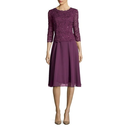 - Lace Mock A-Line Dress