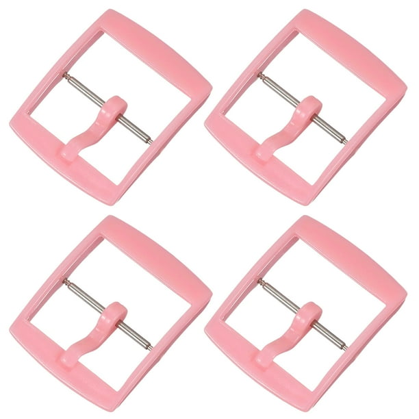 Uxcell 4 Pcs Cierre de Reemplazo para Banda de Reloj, Cierre de Correa de Reloj de Plástico de 20 mm para Bandas de Reloj de Cuero Silicona Nylon Lona, Rosa