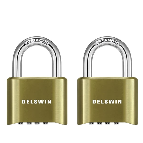 Candado combinado DELSWIN para exteriores, resistente, 2 unidades