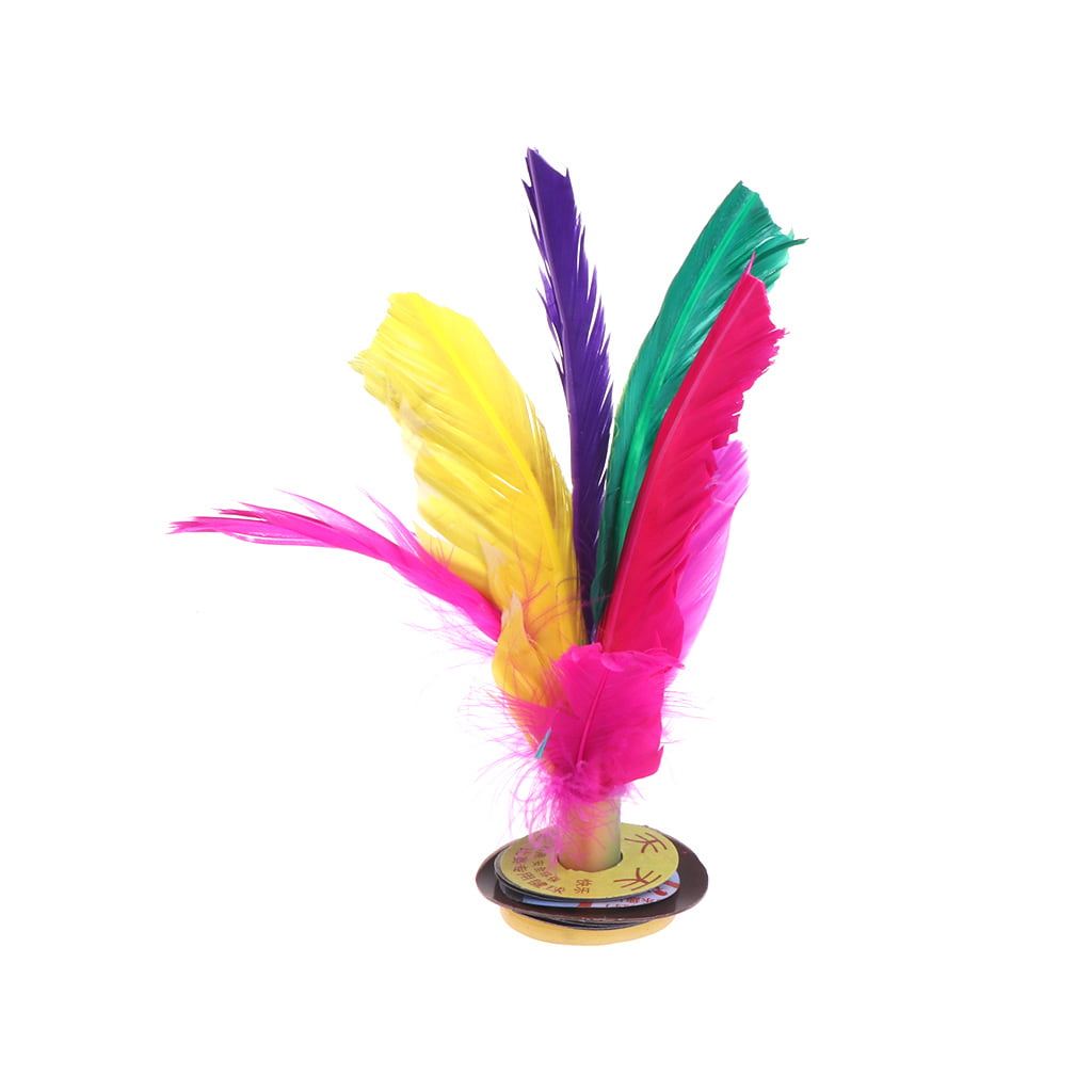 Colorful Chicken Feather Shuttlecock Foot Kick China Jianzi for Fitness Exercise