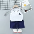 thumbnail image 2 of ZHUASHUM Photography Outfits Girl Boys Toddler Baby Solid Color Round Neck New Tank Set For Summer Cartoon Vest+Shorts Outfit Set Clothes White,18-24 Months, 2 of 4
