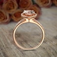 thumbnail image 3 of Limited Time Sale 1.50 carat Oval Cut Morganite and Diamond Halo Engagement Ring in 10k Rose Gold, 3 of 3