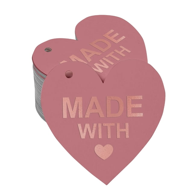 Inkdotpot Real Rose Gold Foil Made With Love Wedding Tags Favor Hang Paper Tags 100 Pieces