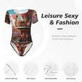 thumbnail image 4 of Salouo fairy-tale-world-with-delicious-candy for Women's Short Sleeve Bodysuit,Sexy Bodysuits One Piece Round Neck Bodysuit Shapewear Tummy Control-Large, 4 of 7