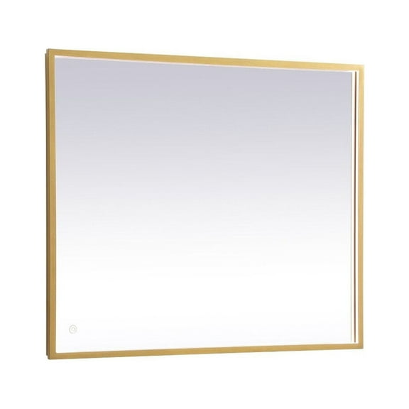 MRE62740BR-Elegant Decor-Pier - 37.3W LED Mirror with Adjustable Color Temperature In Modern Style-40 Inches Tall and 27 Inches Wide-Brass Finish