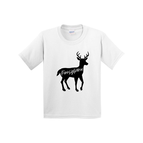 Inktastic Pennsylvania Black Deer Silhouette Youth T-Shirt