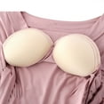 thumbnail image 3 of Fancifize Women's Pajama Tops With Built In Bra Short Sleeve Shirts V-Neck Lightweight Loose Loungewear Sleepwear, 3 of 5