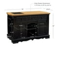 thumbnail image 3 of Linon Pennfield Kitchen Island Natural Top Ample Storage in Black Wood Base, 3 of 29
