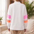 thumbnail image 4 of Oversized Color Block Sweatshirts for Womens Mock Neck Pullover Tops Long Sleeve Side Slits Drop Shoulder Shirt with Pockets Beige S, 4 of 9