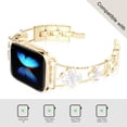 thumbnail image 7 of Swarich Clover Band for Apple Watch Bands 38mm 40mm 41mm, Simple Stylish Sparkle Diamond Metal Dressy iWatch Bands Woman Cute Wrist Strap for Apple Watch Band Series 9 SE 8 7 6 5 4 3 2 1,Gold, 7 of 7