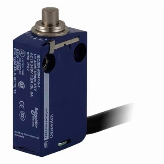 Telemecanique Sensors Limit Switch, Plunger, 1NO/1NC XCMD2110L1
