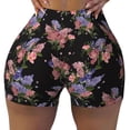 thumbnail image 2 of Lsque Bouquet Pattern High Waisted Biker Shorts for Women-Tummy Control Fitness Athletic Workout Running Yoga Gym Shorts,Moisture-Wicking-Large, 2 of 9