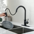 thumbnail image 3 of Trilenars High Arc Kitchen Faucet, Stainless Steel Faucets With Deck Plate For Kitchen Sink, Commercial Modern Single Handle Sink Faucet With Pull Down Sprayer, 3 of 9