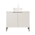 thumbnail image 3 of 30" Elegant Compact Freestanding Cabinet, Bathroom Storage Unit with Soft Close Door, Modern Small Bathroom Vanity with Ceramic Sink for Bathroom, Transparent,White, 3 of 7
