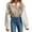 Beige, variant on QHFBli Womens Collar Long Sleeve Shirt Ribbed Knit 2 in 1 Blouse Crop Top Sweater Shirt Top