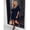 Navy Blue-M, variant on Blue V-Neck Lace Insert Boho Short Dress With Flutter Sleeves And Button