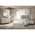 thumbnail image 2 of Cream Finish Gray Tufted 1pc Queen Size Bed Bedroom Furniture Made of Rubberwood, 2 of 11