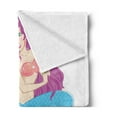 thumbnail image 2 of Mermaid Soft Flannel Fleece Throw Blanket, Mermaid Playing with Her Hair Folk Mythical Character Princess, Cozy Plush for Indoor and Outdoor Use, 60" x 80", Turquoise Fuchsia White, by Ambesonne, 2 of 5
