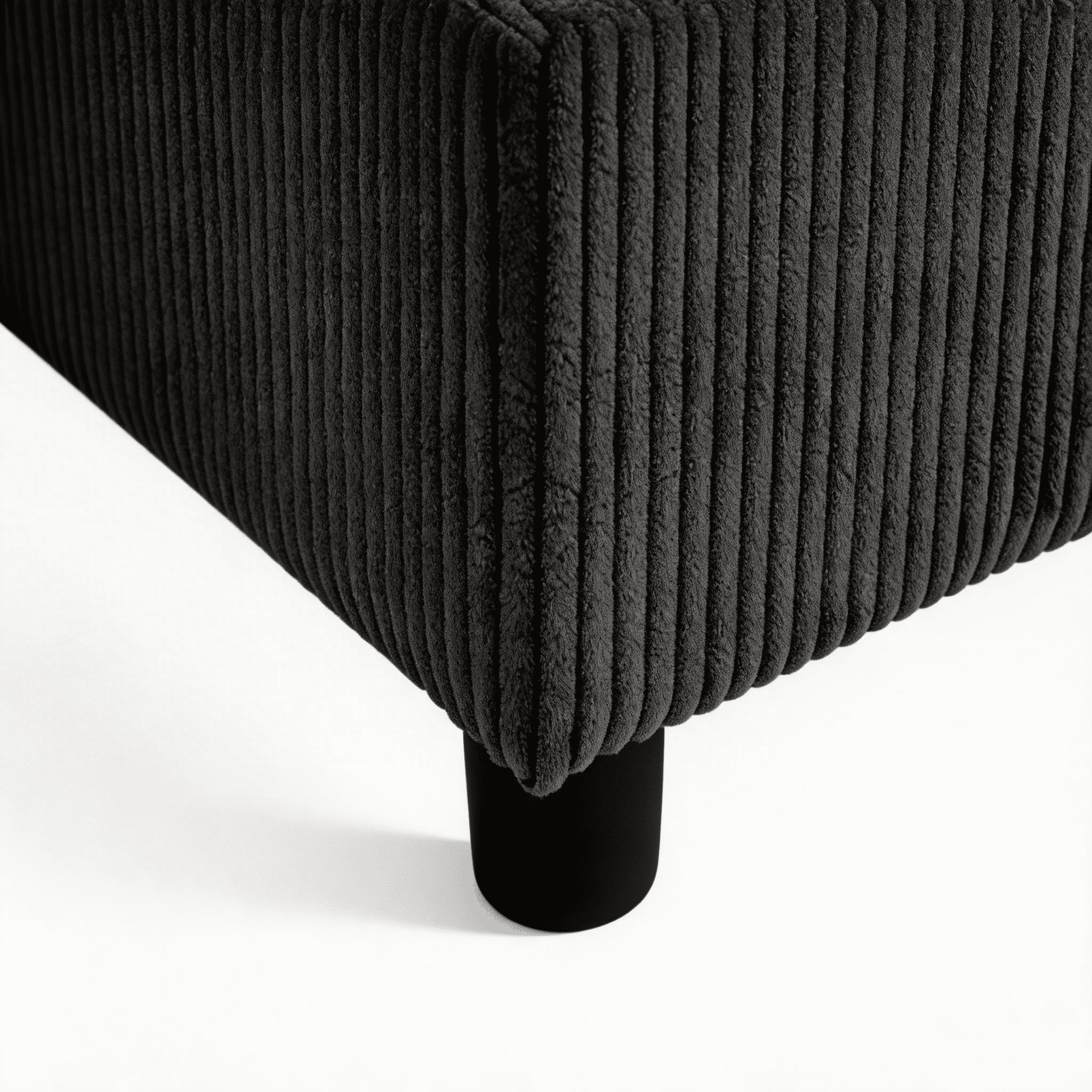 BSHTI L-Shaped Pull Out Sleeper Sofa Bed with Storage Chaise – 3-Seater Convertible Corduroy Sectional Couch for Small Living Room, Apartment, or Office, Black