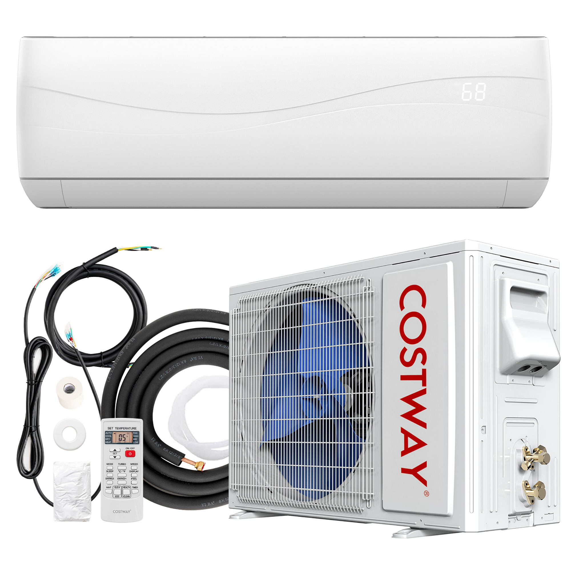 Costway 12000 BTU Mini Split Air Conditioner & Heater Ductless 17 SEER2