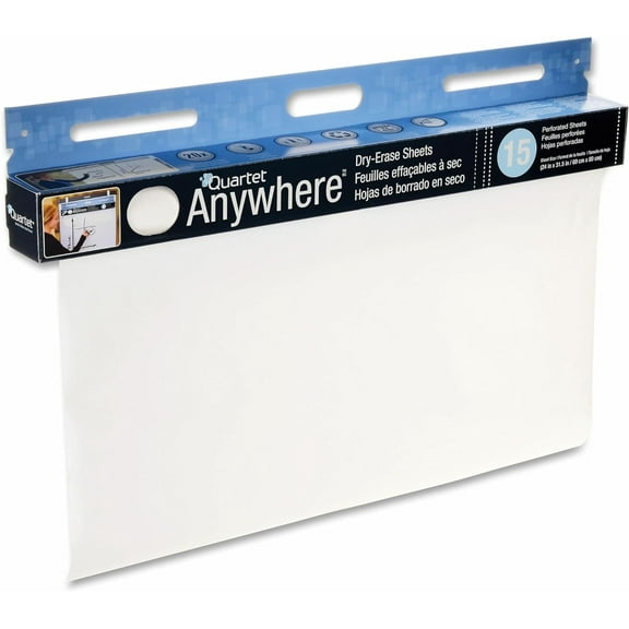 Quartet Dry Erase Sheets, Anywhere, 24" x 31-1/2", 15 Sheets (85563)