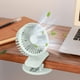 thumbnail image 3 of Pequeño ventilador, de clip, de escritorio, recargable USB, de clip, con luz, Verde, 3 of 6