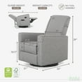 thumbnail image 7 of Evolur Raleigh Swivel Glider with in-built Massager, Recliner, Light Grey, Greenguard Gold Certified, 7 of 7