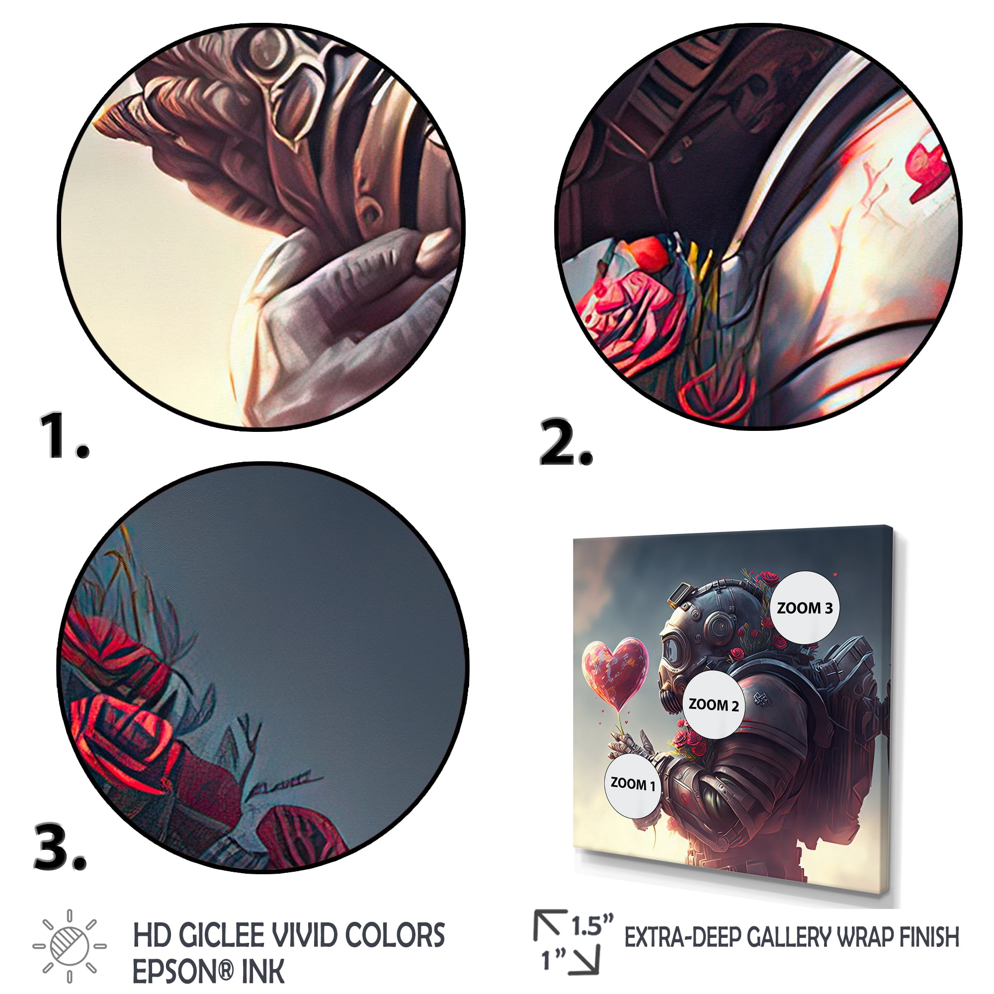 Designart Robot In Love At Valentines Day II Canvas Wall Art