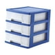thumbnail image 5 of Cajón de almacenamiento de escritorio, caja organizadora de almacenamiento de 3 capas, estante de almacenamiento para artículos de tocador de oficina Azul oscuro, 5 of 8