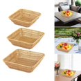 thumbnail image 2 of 3pcs Wicker Food Storage Basket Multipurpose Simulated Rattan Treat Basket for Snacks and Tabletop Arrangement, 2 of 7
